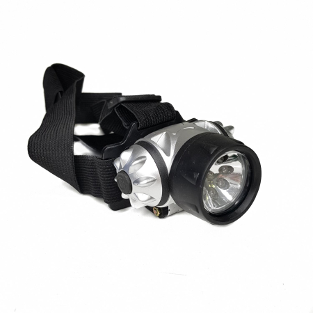 Фонарик налобный в ассортименте, черный, серебристый - интернет магазин Полигон