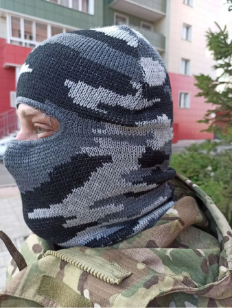 Маска п/ш ЛЫЖНИК (1 отв.), серый кмф - интернет магазин Полигон