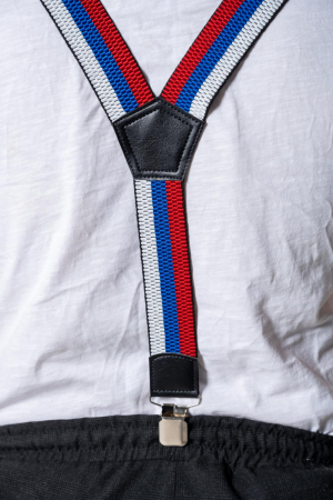 Подтяжки рифленые флаг РФ, красный, белый, синий - интернет магазин Полигон